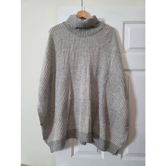 Barbour Grey Wool Poncho S - Picture 1 of 11